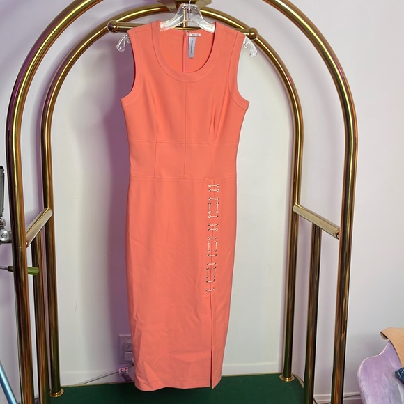 Yigal Azrouël | Mechanical Stretch Sleeveless Bodycon Lace Up Dress - Picture 8 of 14